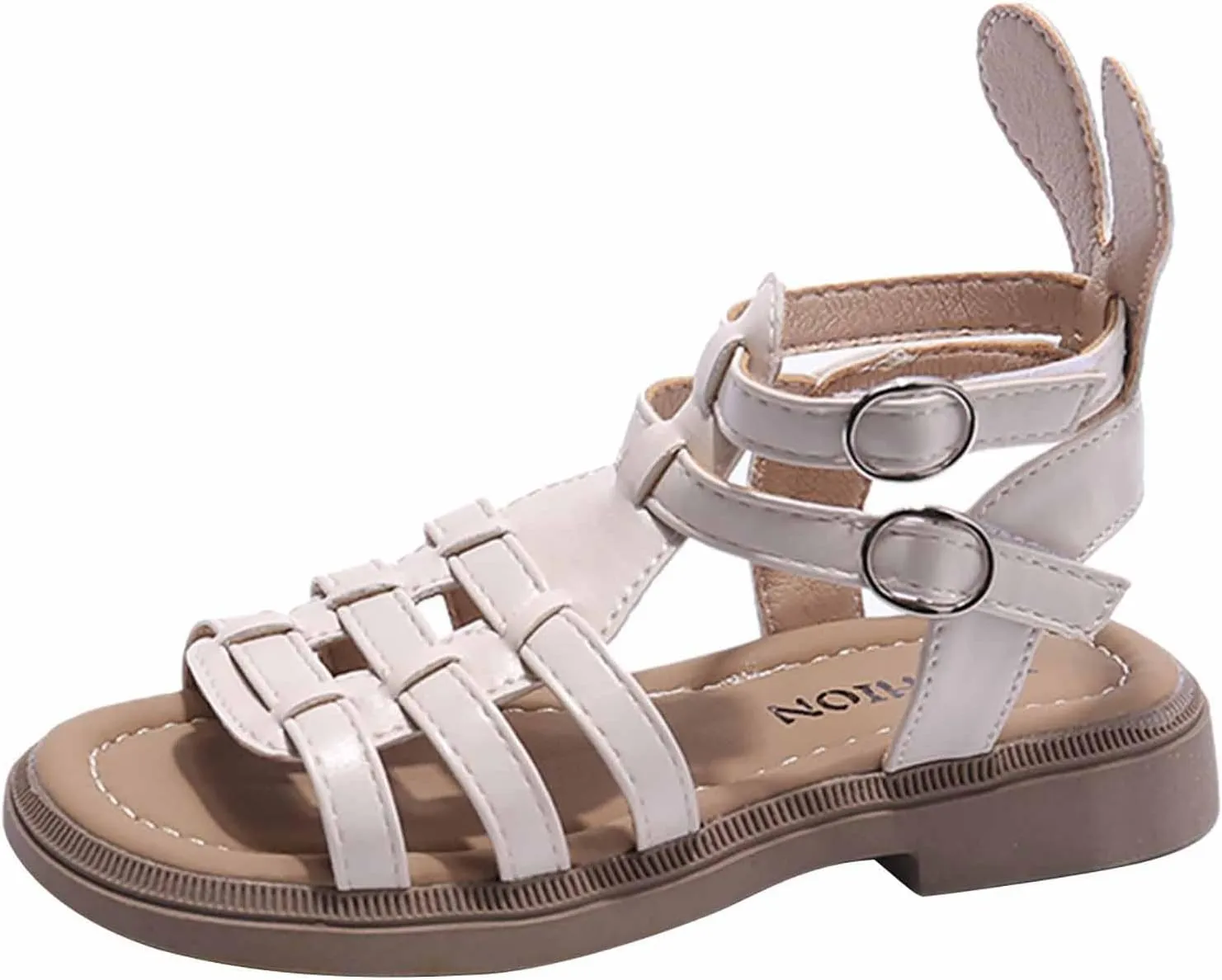 Toddler Baby Girls Sandals Slip On Falts Shoes Cute Weave Hollow Out Non-Slip Soft Sole Beach Sandal Shoe Comfort T-025 Beige 3