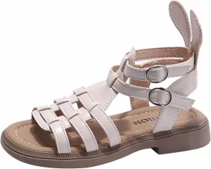 Toddler Baby Girls Sandals Slip On Falts Shoes Cute Weave Hollow Out Non-Slip Soft Sole Beach Sandal Shoe Comfort T-025 Beige 3