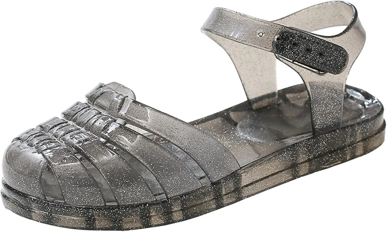 Toddler Baby Girls Shoes Sandal Kid Children Cute Fruit Jelly Slip On Flat Hollow Out Non-Slip Soft Sole Beach Shoe I-175 Black 8.5