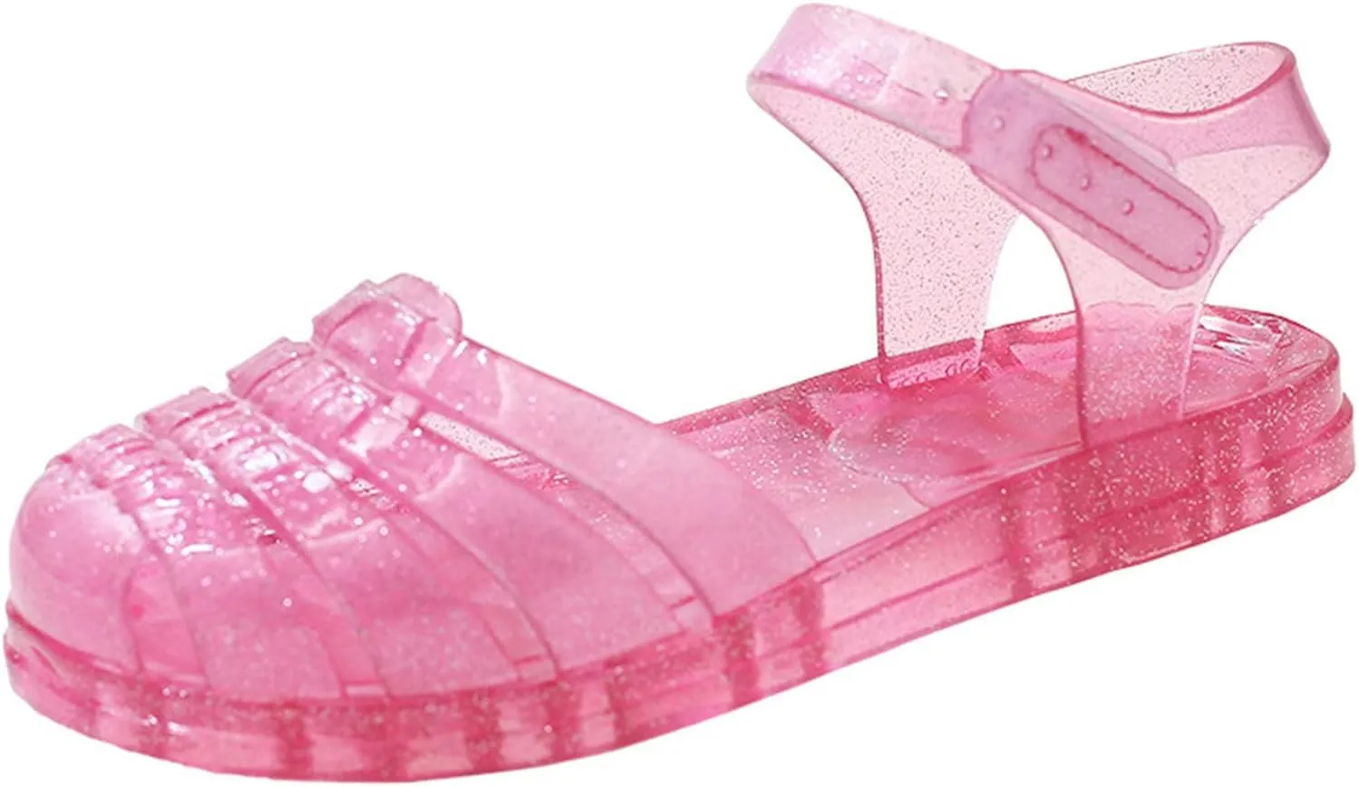 Toddler Baby Girls Shoes Sandal Kid Children Cute Fruit Jelly Slip On Flat Hollow Out Non-Slip Soft Sole Beach Shoe I-175 Pink 9.5