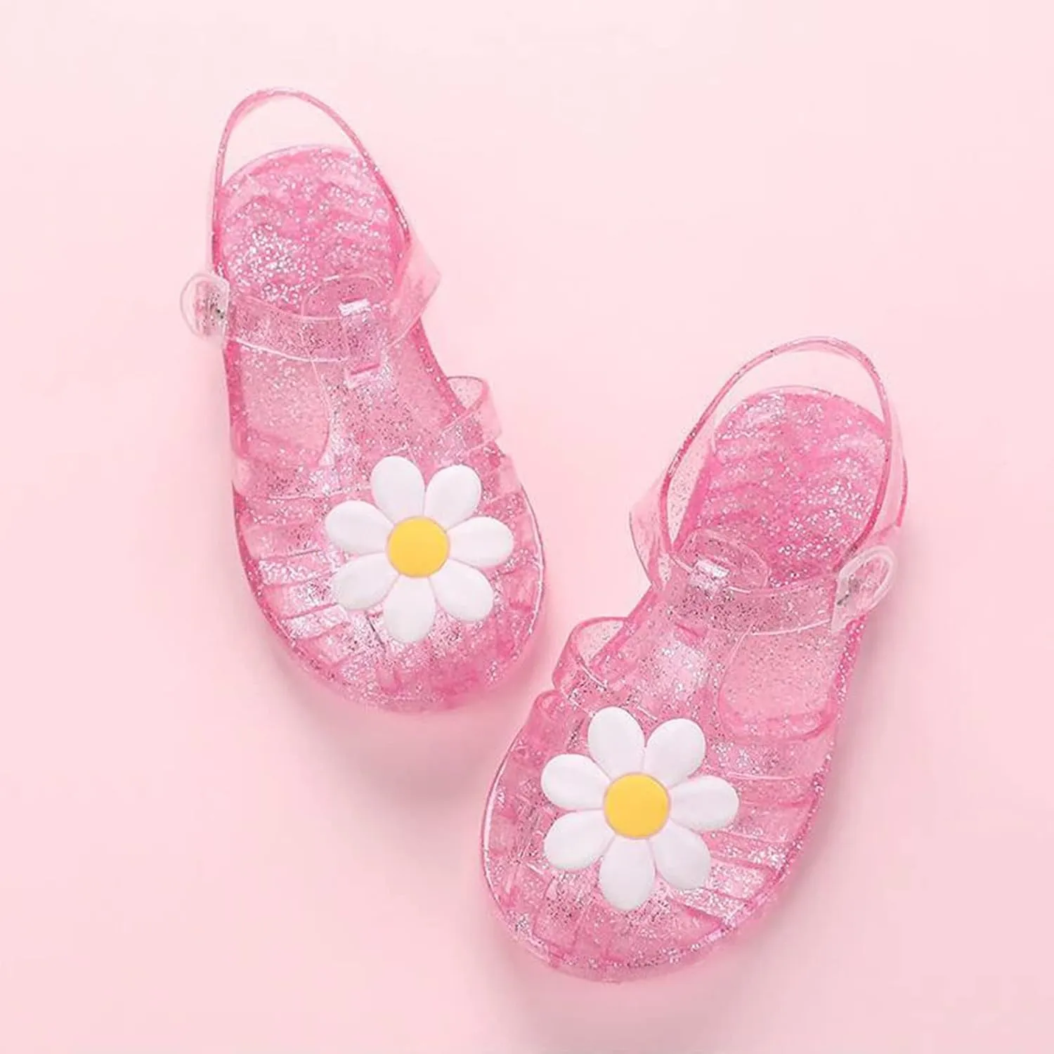 Toddler Baby Girls Shoes Slip On Cute Fruit Jelly Colors Hollow Out Non-slip Soft Sole Beach Sandals Comfy Shoes