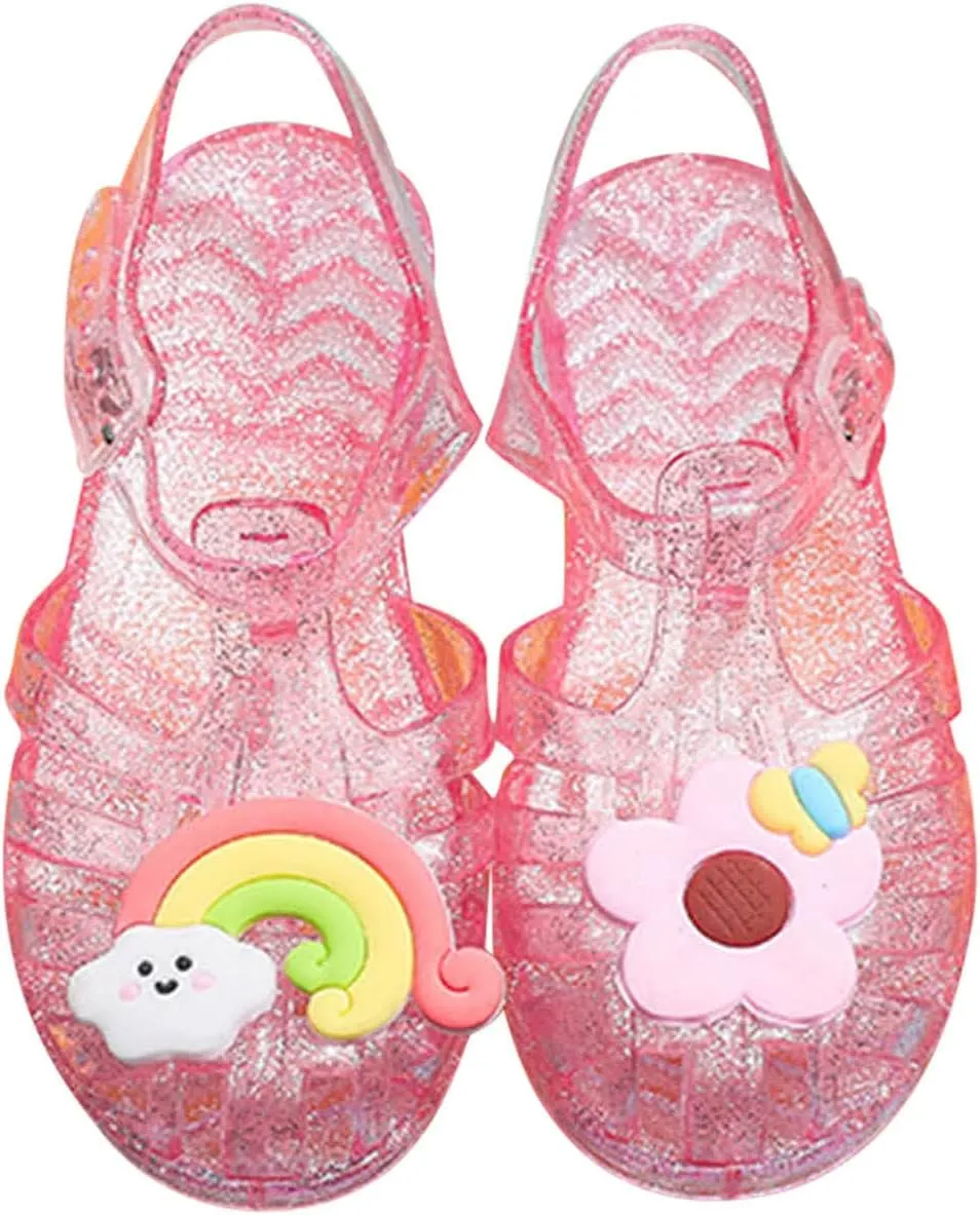 Toddler Baby Girls Shoes Slip On Cute Fruit Jelly Colors Hollow Out Non-slip Soft Sole Beach Sandals Comfy Shoes