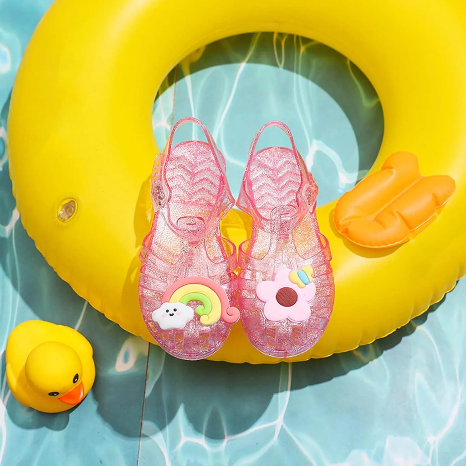 Toddler Baby Girls Shoes Slip On Cute Fruit Jelly Colors Hollow Out Non-slip Soft Sole Beach Sandals Comfy Shoes