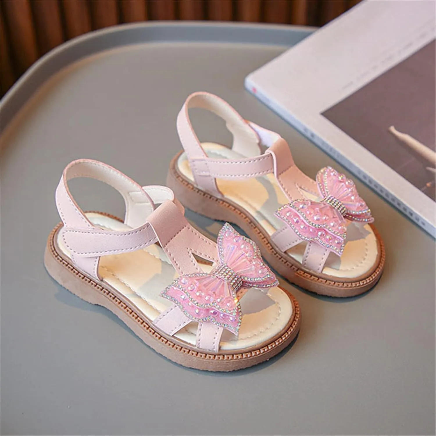 Toddler Baby Kid Girl Boy Shoes Soft Sole Non Slip Sandals Lightweight Flat Shoes Summer (Pink, 12.5 Little Child)