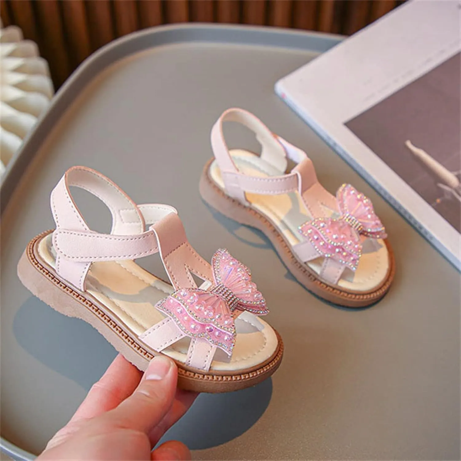 Toddler Baby Kid Girl Boy Shoes Soft Sole Non Slip Sandals Lightweight Flat Shoes Summer (Pink, 12.5 Little Child)