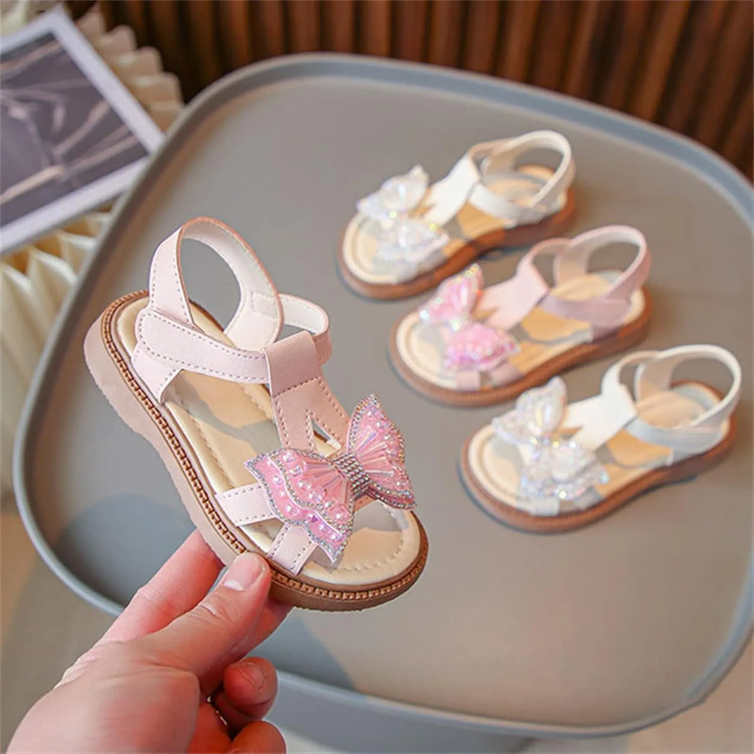 Toddler Baby Kid Girl Boy Shoes Soft Sole Non Slip Sandals Lightweight Flat Shoes Summer (Pink, 12.5 Little Child)