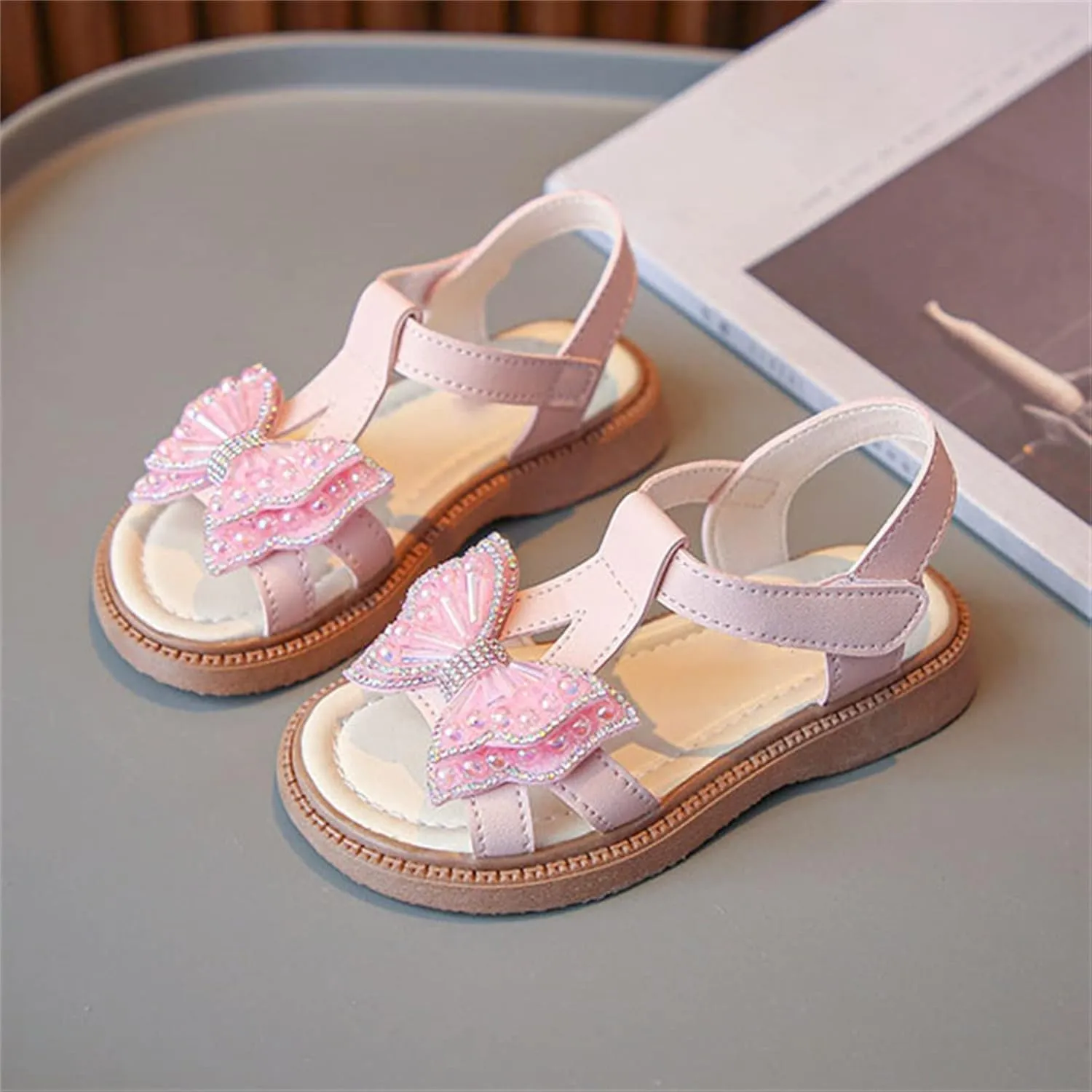 Toddler Baby Kid Girl Boy Shoes Soft Sole Non Slip Sandals Lightweight Flat Shoes Summer (Pink, 12.5 Little Child)