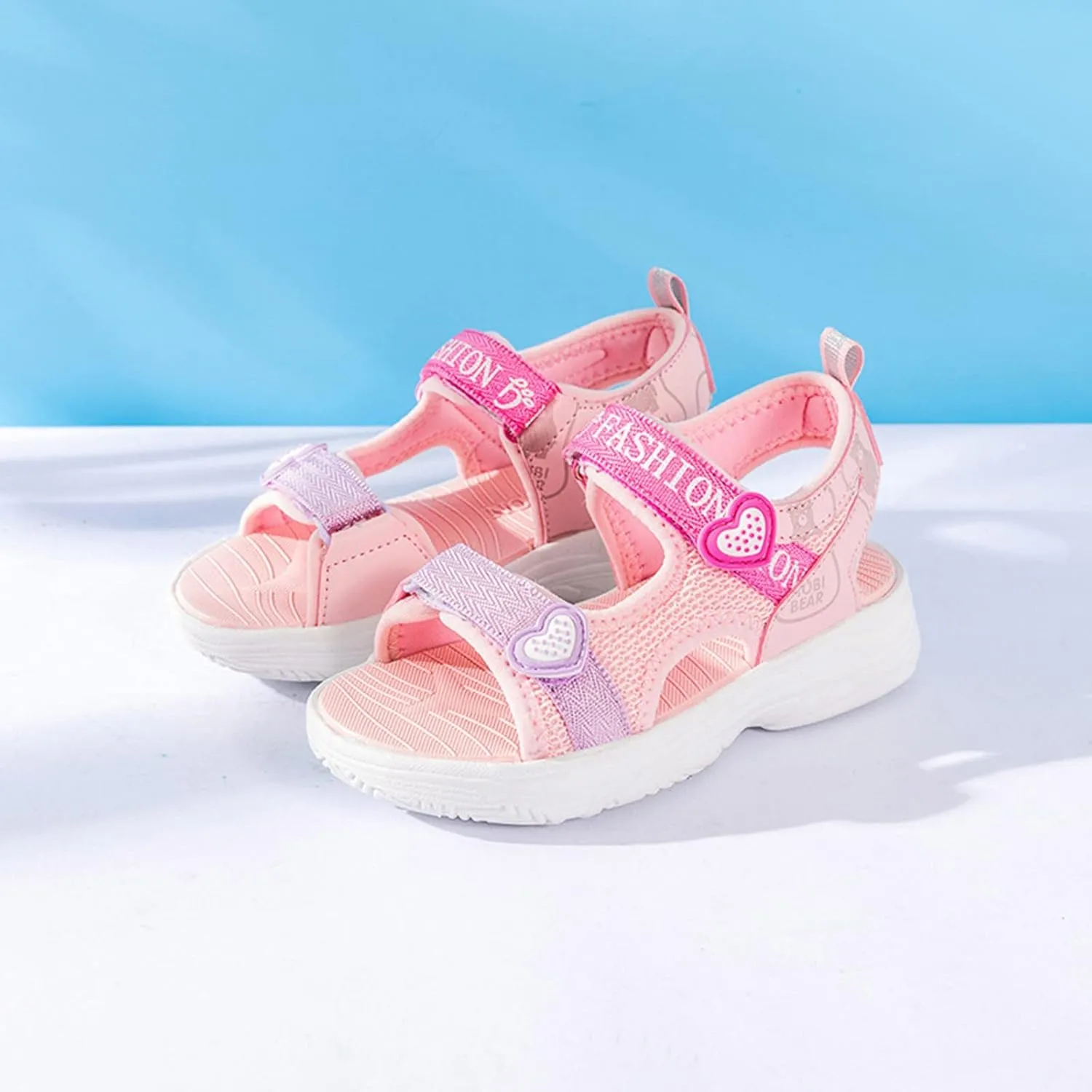 Toddler Baby Little Girl Shoes Summer Sandals Sports Outdoor Beach Anti-Slip Soft Sole Shoes Princess (Red, 1 Big Kids)