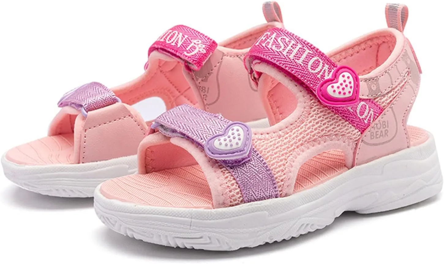Toddler Baby Little Girl Shoes Summer Sandals Sports Outdoor Beach Anti-Slip Soft Sole Shoes Princess (Red, 1 Big Kids)