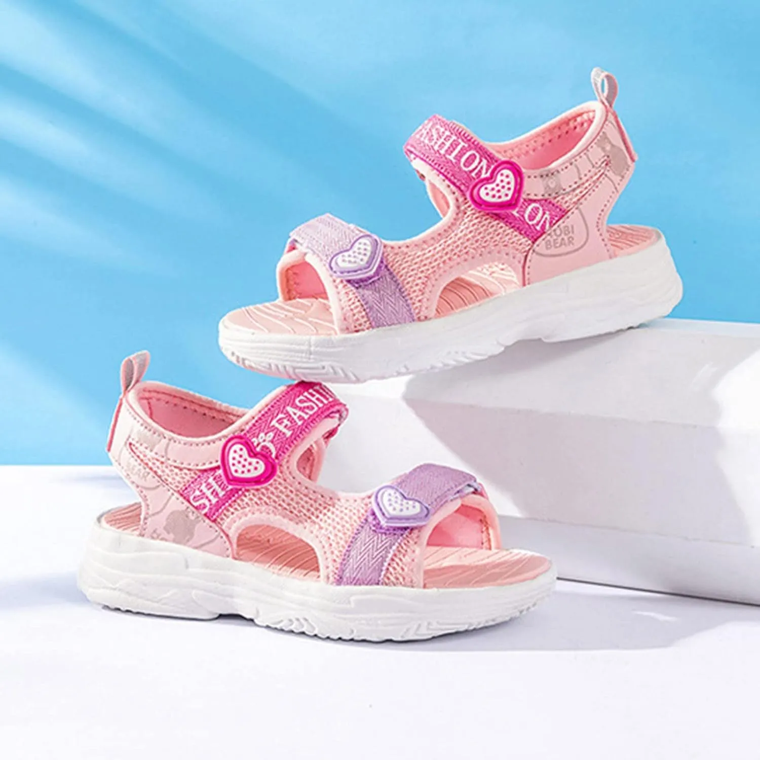 Toddler Baby Little Girl Shoes Summer Sandals Sports Outdoor Beach Anti-Slip Soft Sole Shoes Princess (Red, 1 Big Kids)