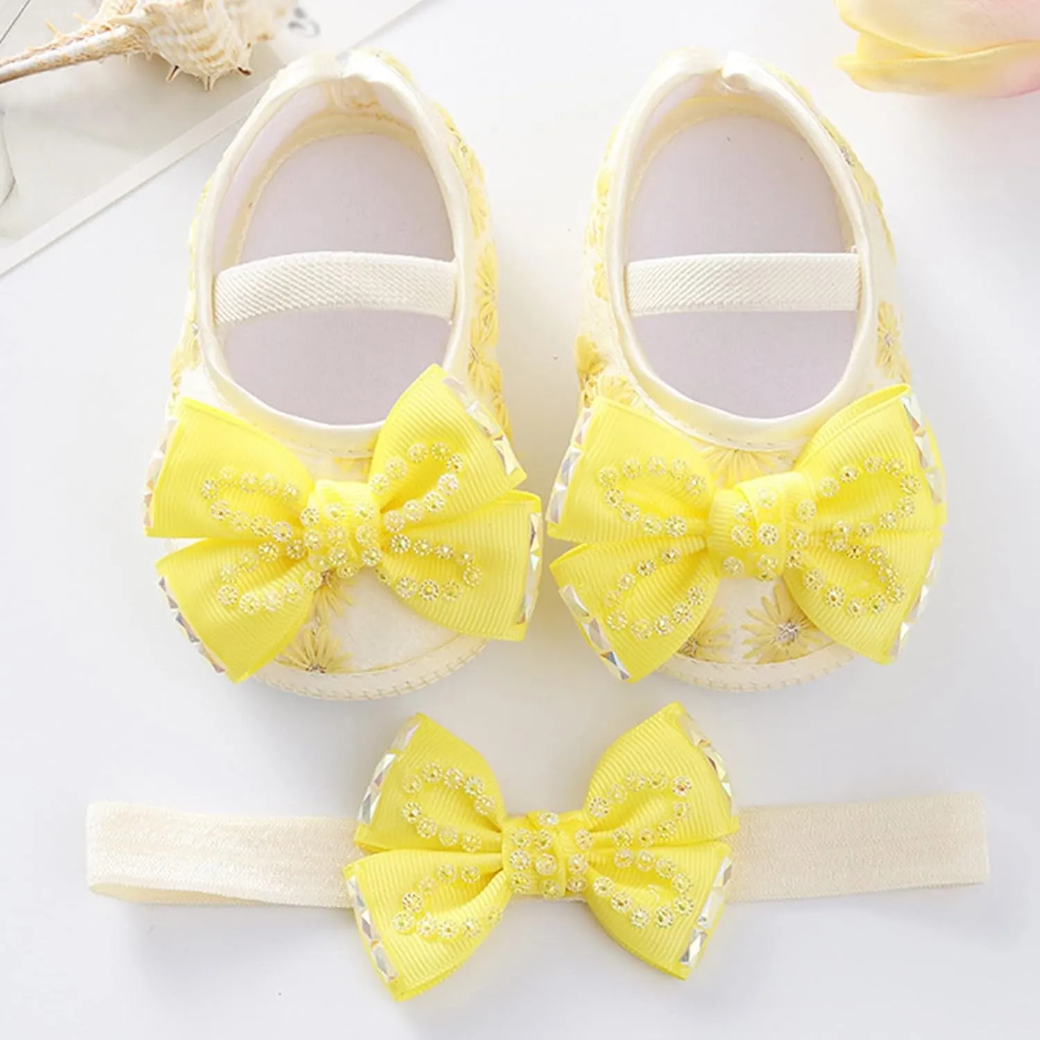 Toddler Baby Shoes Girl Boy Baby Shoes Fashion Soft Sole Toddler Shoes Pearl Dress Flower Princess First WaIker