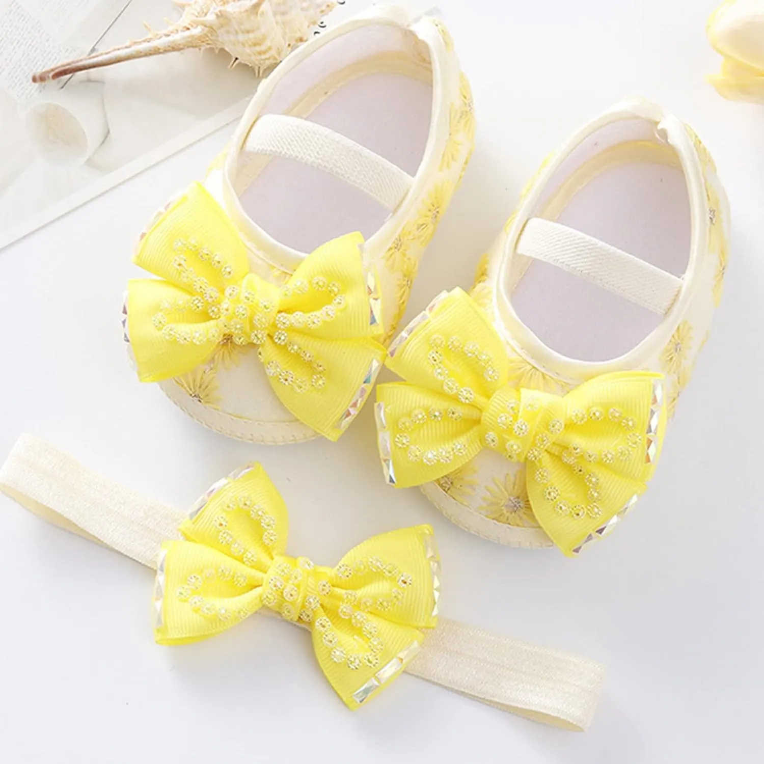 Toddler Baby Shoes Girl Boy Baby Shoes Fashion Soft Sole Toddler Shoes Pearl Dress Flower Princess First WaIker