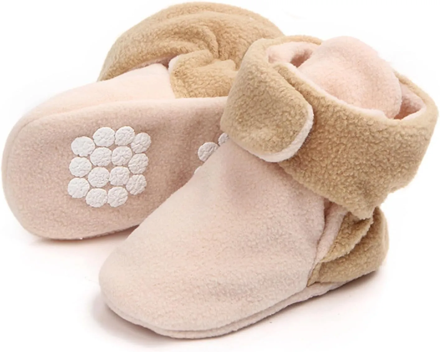Toddler Baby Shoes Socks Solid Color Patchwork Knitted Plush Baby Socks Shoes for 0 to 12Months Shoes Boys Wide