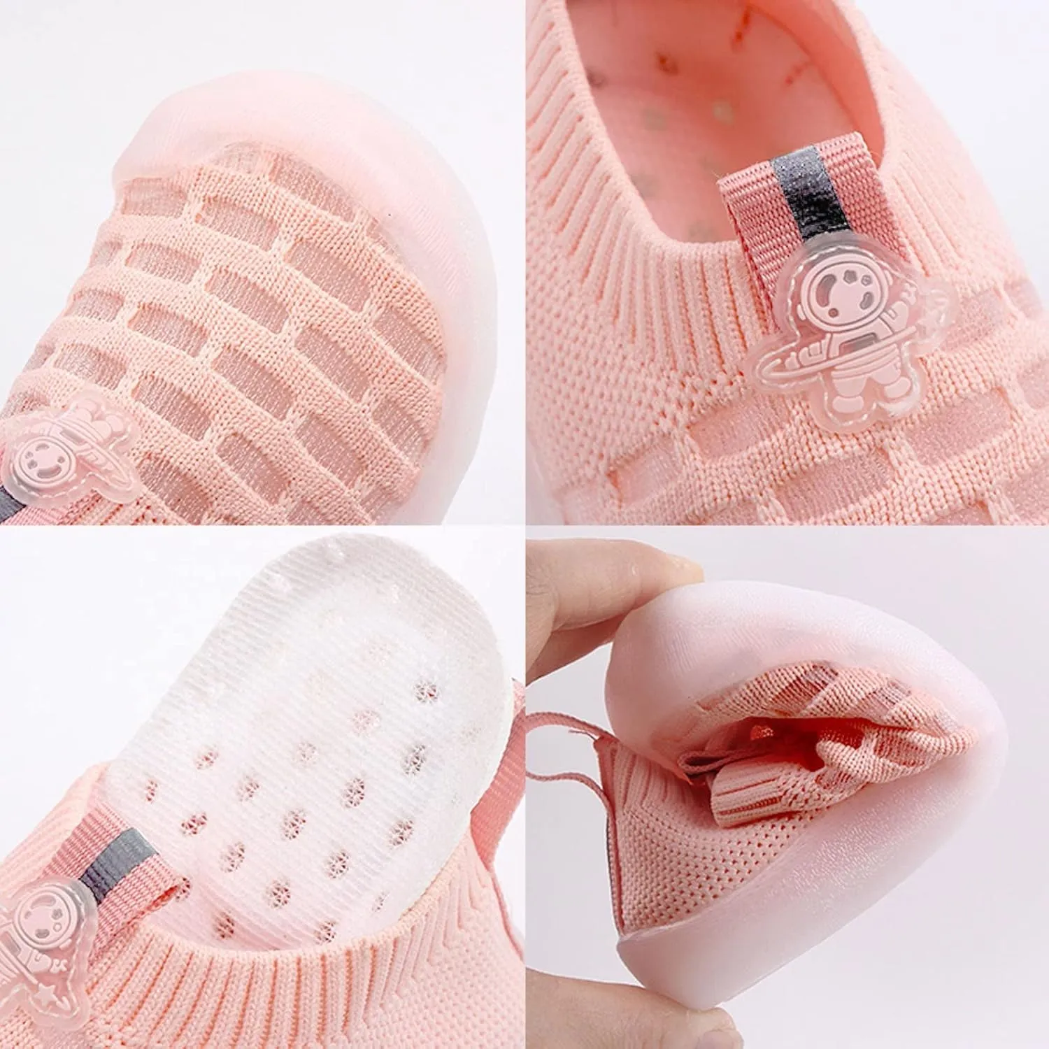Toddler Baby Sneakers Girls Leisure Shoes Mesh Shoes Breathable Soft Sole Sport Shoes Socks Shoes Boy Solid Tied Shoes