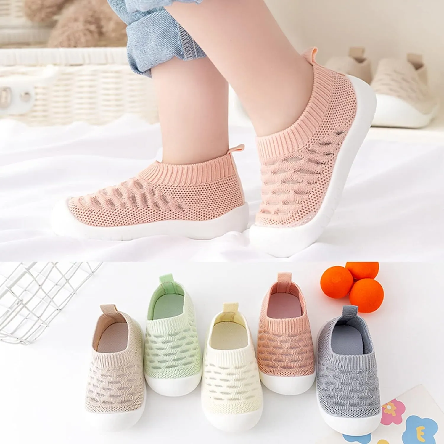 Toddler Boy Shoes Infant Toddler Shoes Hollow Out Slip On Socks Shoes Soft Sole Non Slip Wear Out (Pink, 18-24 Months)
