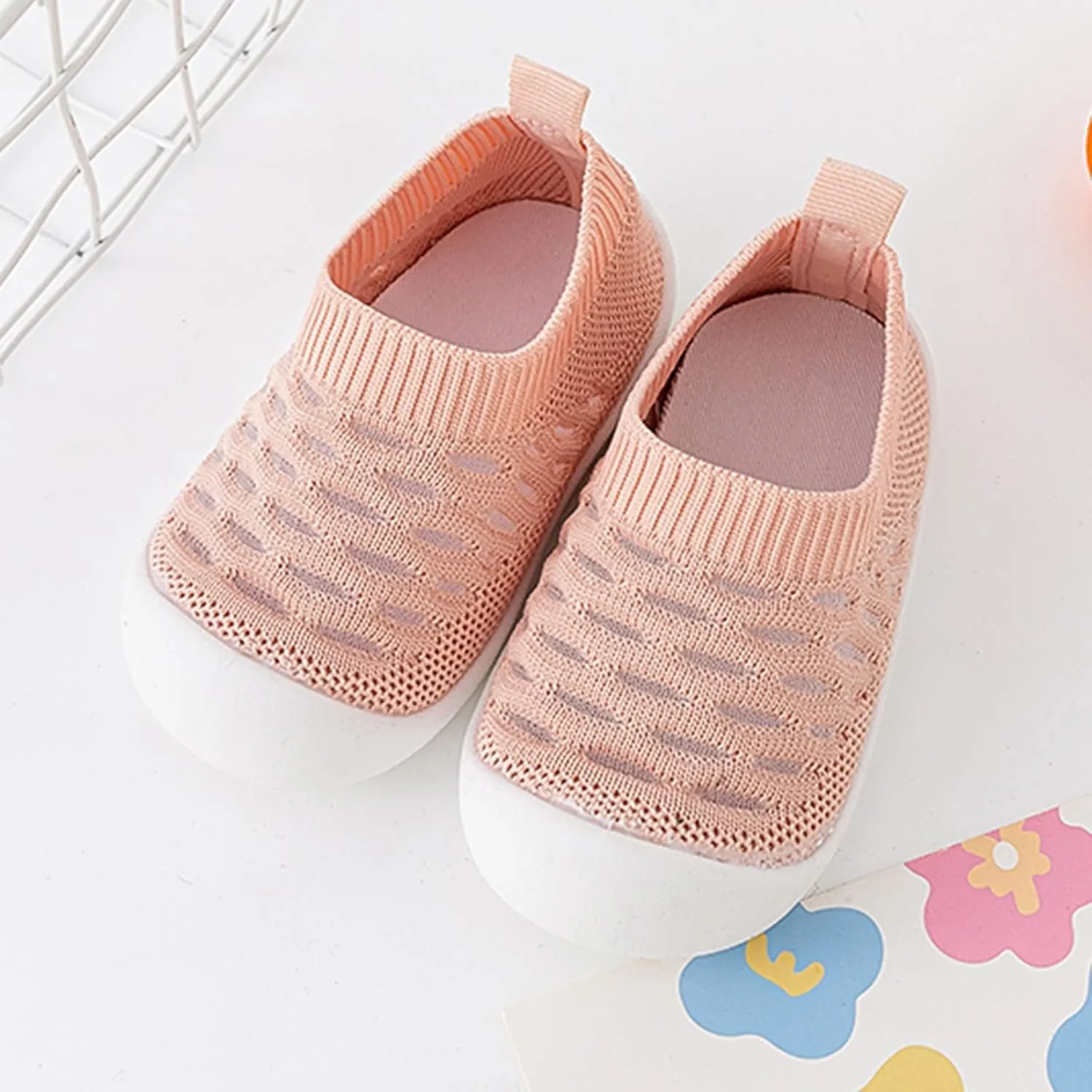 Toddler Boy Shoes Infant Toddler Shoes Hollow Out Slip On Socks Shoes Soft Sole Non Slip Wear Out (Pink, 18-24 Months)