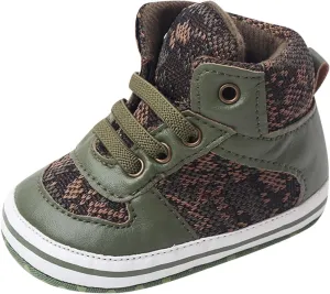 Toddler Boys Girls High Tops Ankle Sneakers Infant Baby Soft Sole Anti-Slip Prewalker Warm First Walking Shoes