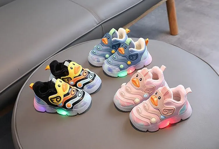 Toddler Boys Girls Led Light Up Sneaker Flashing Lightweight Mesh Breathable Sport Walking Running Shoes