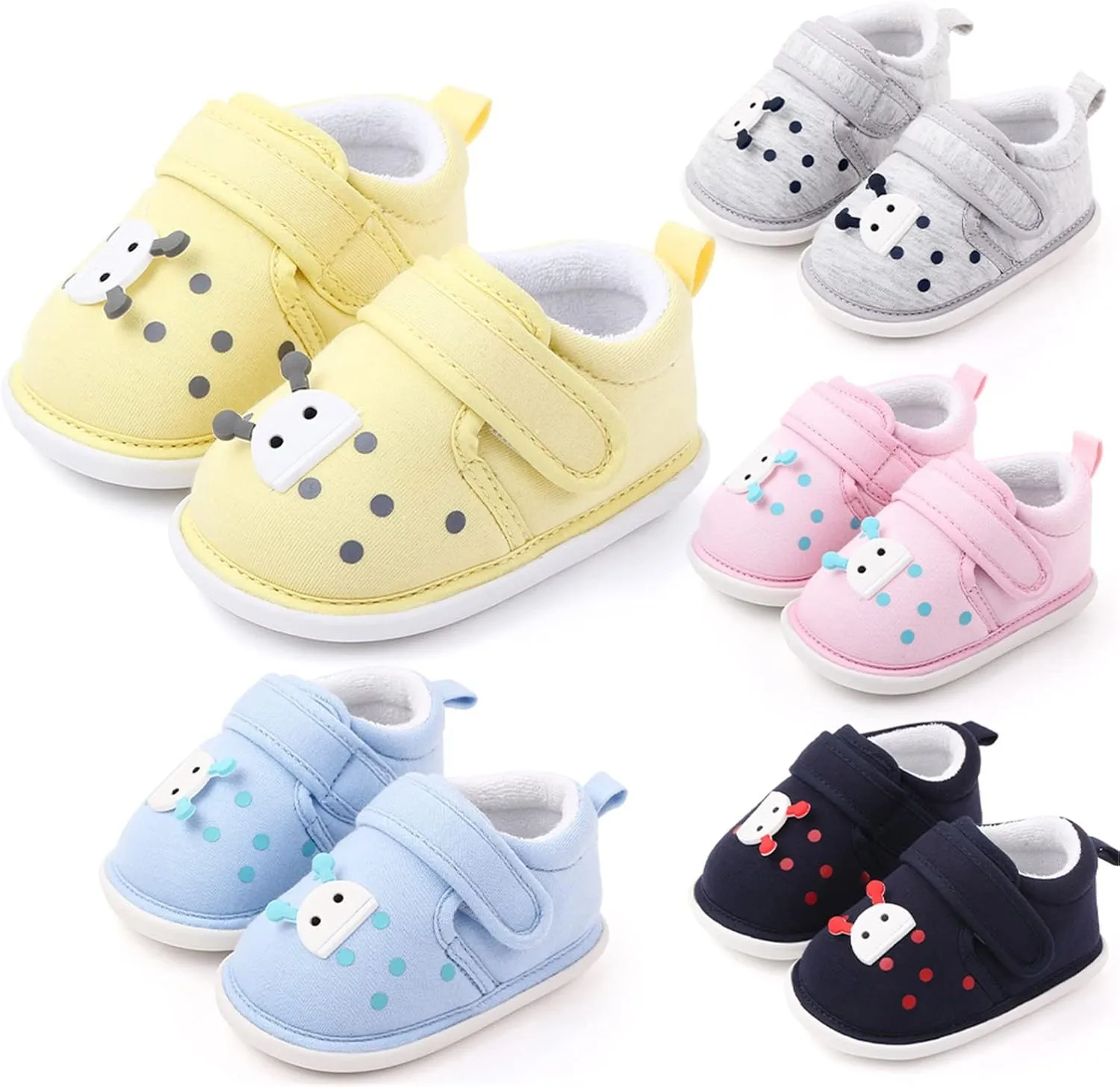 Toddler Cotton Sneaker artoon Pattern Soft Sole Baby Boys Girls First Walking Sport Shoes Spring Indoor Outdoor Shoes