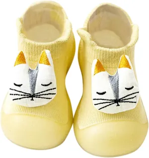 Toddler Cute Cartoon Socks Shoes Boys Girls First Walking Shoes Soft Soles Non Slip Shoes Baby Sock Shoes