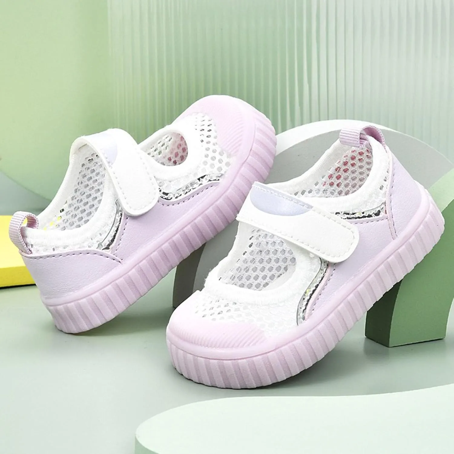 Toddler First Walking Sandals Baby Boy Girl Mesh Lightweight Breathable Sneakers Closed Toe Non-Slip Soft Sole Beach Shoes