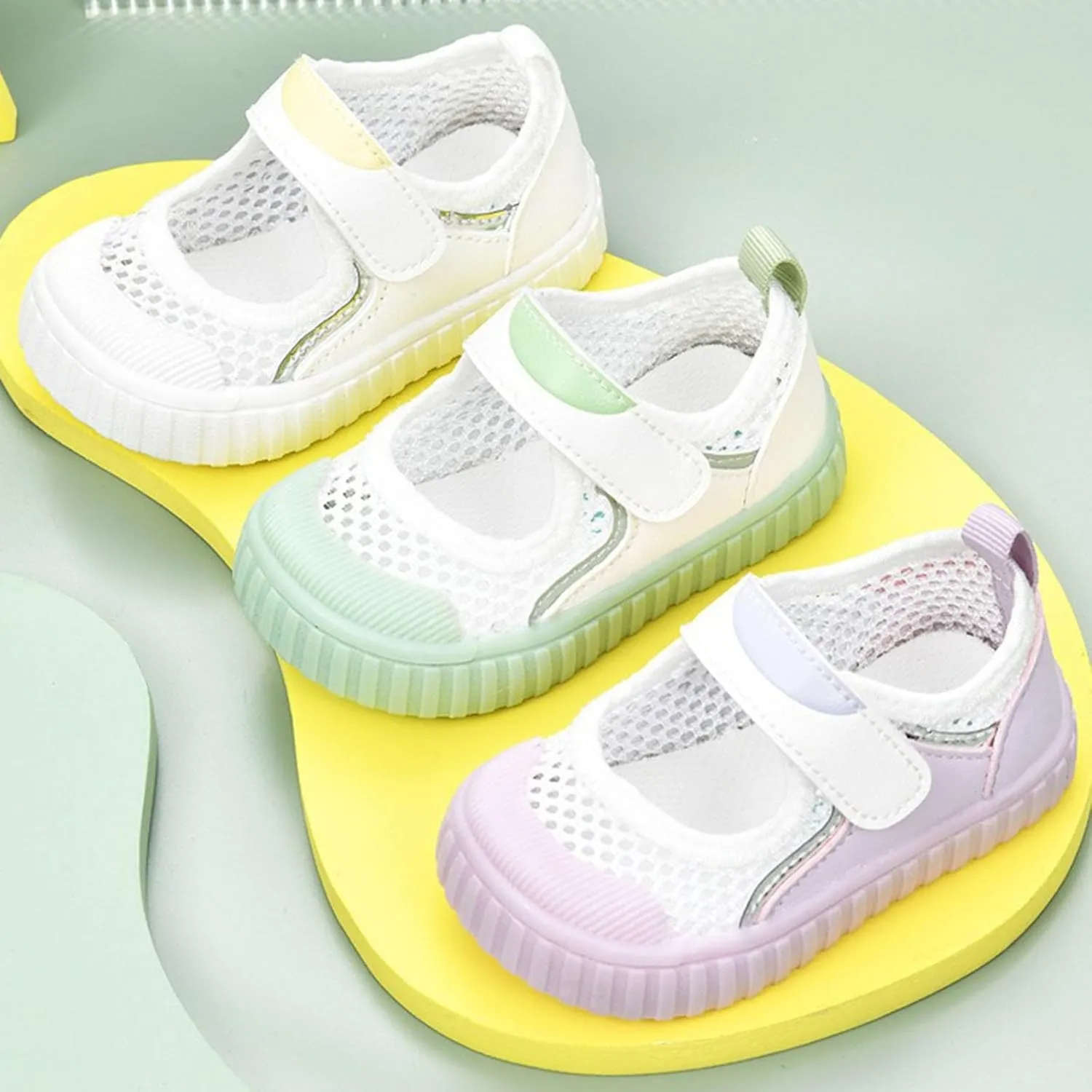 Toddler First Walking Sandals Baby Boy Girl Mesh Lightweight Breathable Sneakers Closed Toe Non-Slip Soft Sole Beach Shoes