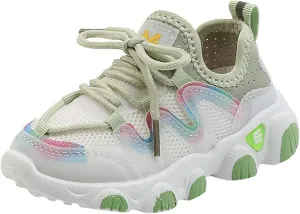 Toddler Girl Shoes Kids Baby Girls Sneakers Mesh Breathable Lace Up Soft Shoes 1-6 Years