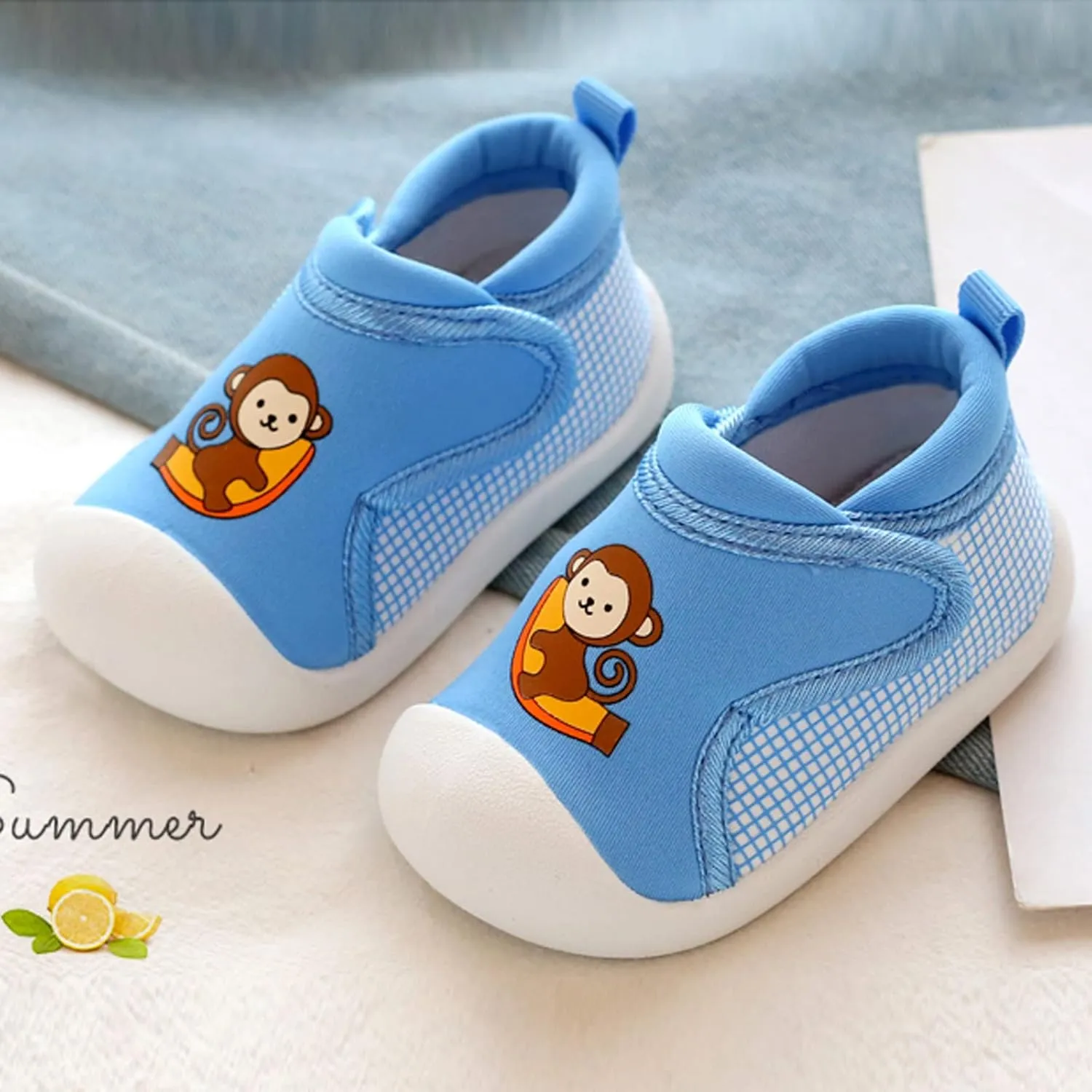 Toddler Girls Boys Leisure Shoes Cotton Cloth artoon Animal Prints Soft Flat Bottom Breathable Slip On Sport Shoes