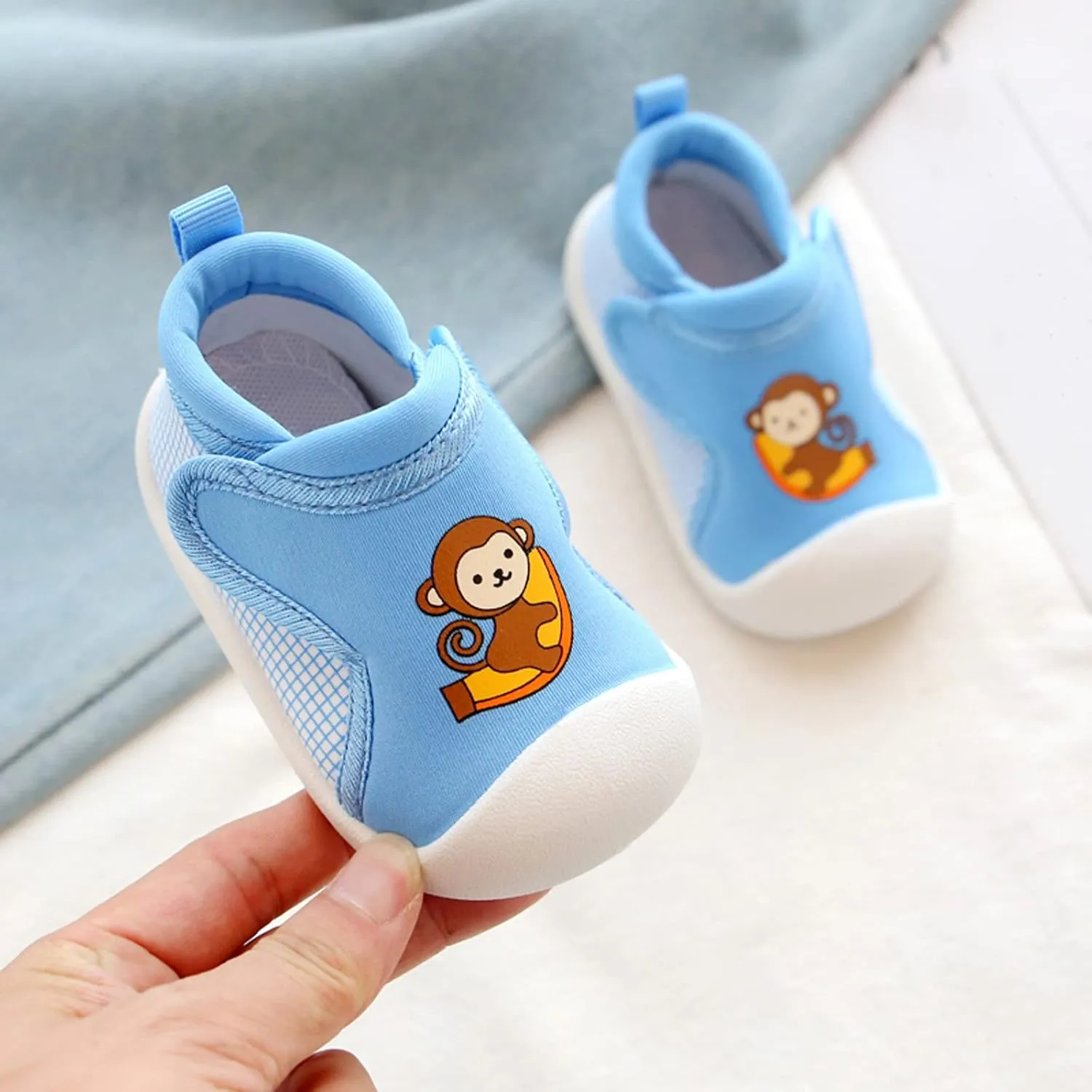 Toddler Girls Boys Leisure Shoes Cotton Cloth artoon Animal Prints Soft Flat Bottom Breathable Slip On Sport Shoes