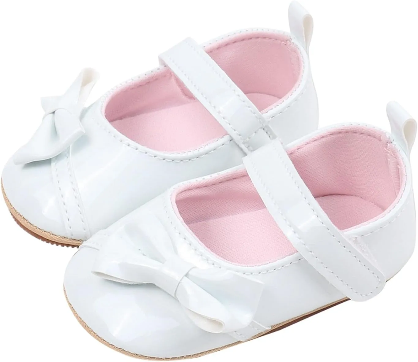 Toddler Girls PU Leather Solid Color Sandals Baby Infant Bow Close Toe Soft Sole Flatt Summer Casual Rubber Shoes