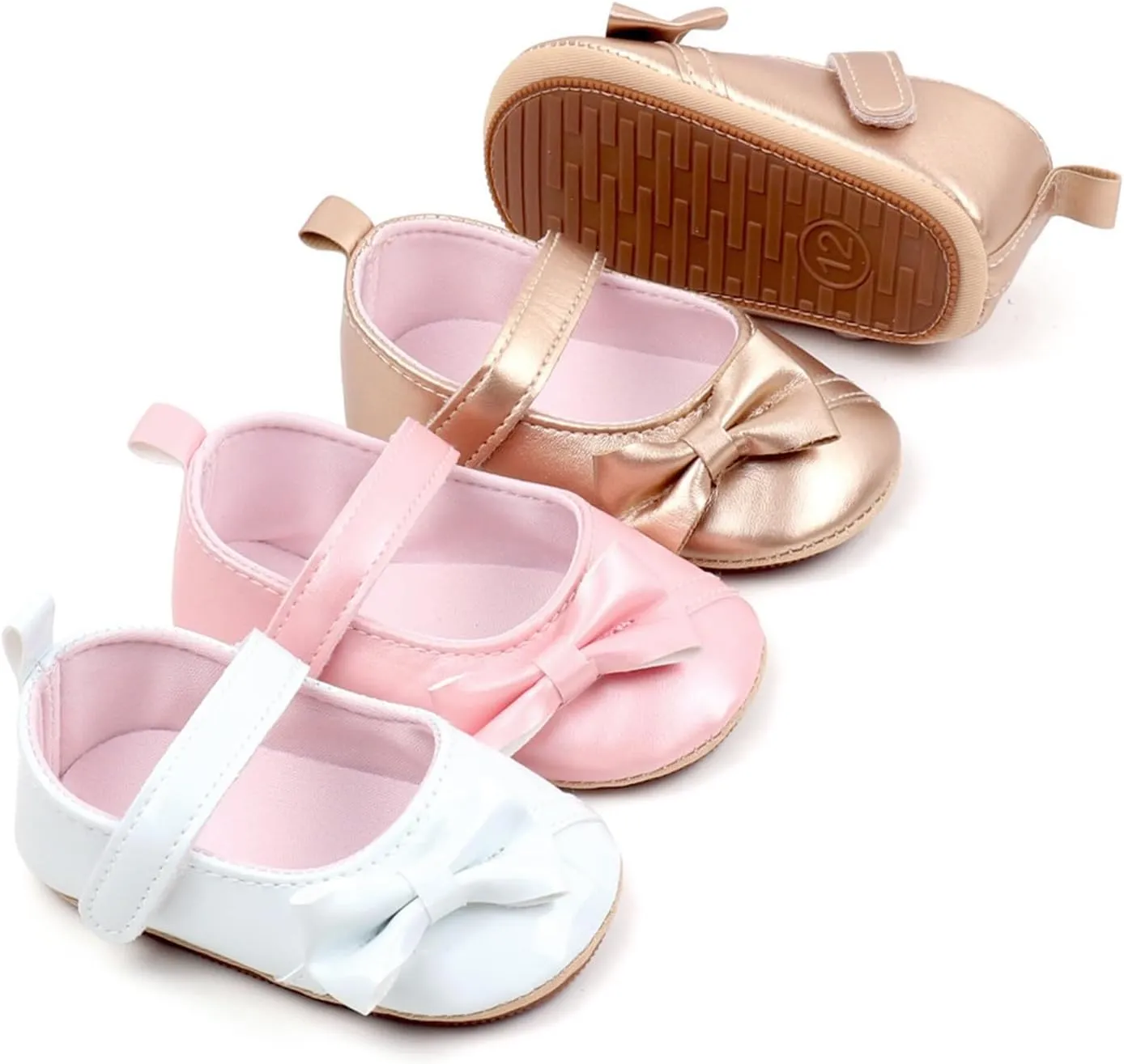 Toddler Girls PU Leather Solid Color Sandals Baby Infant Bow Close Toe Soft Sole Flatt Summer Casual Rubber Shoes
