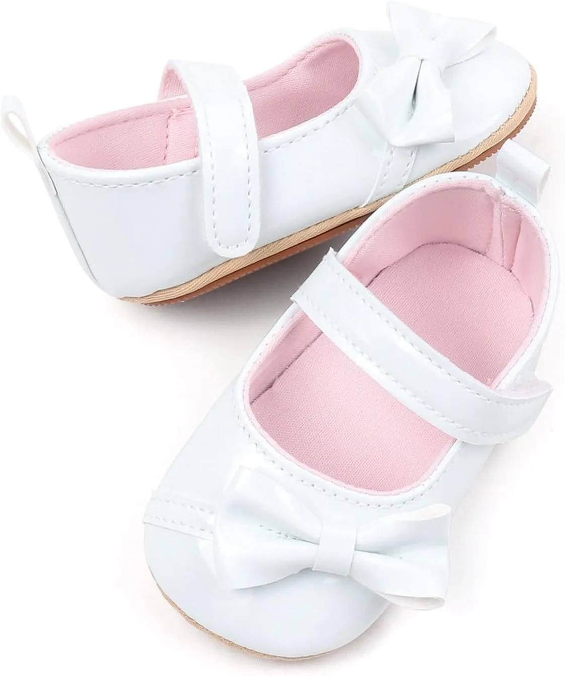 Toddler Girls PU Leather Solid Color Sandals Baby Infant Bow Close Toe Soft Sole Flatt Summer Casual Rubber Shoes