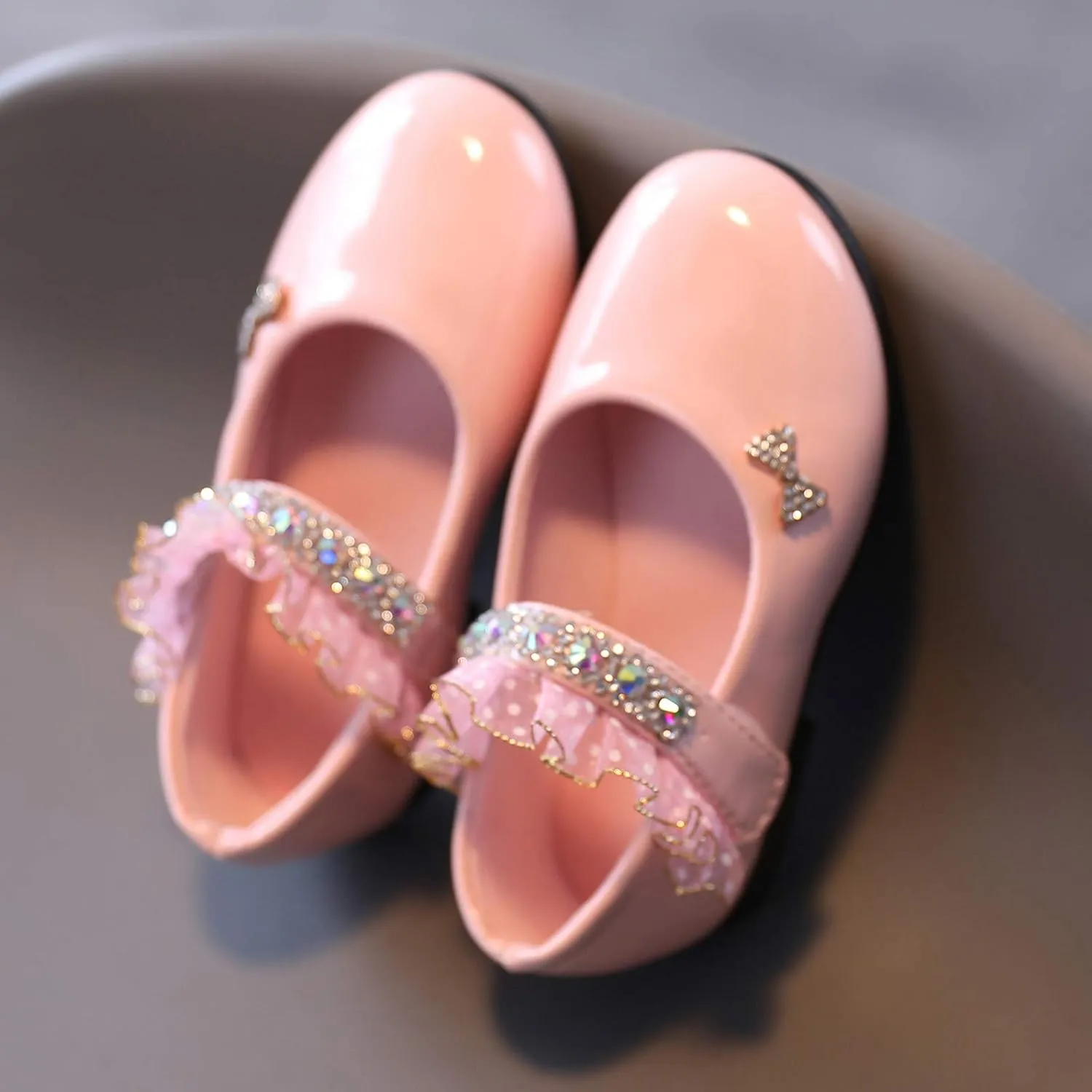 Toddler Girls Solid Shoes Crystal Baby Kids Princess Casual Fashion Solid Color Shoes for Summer