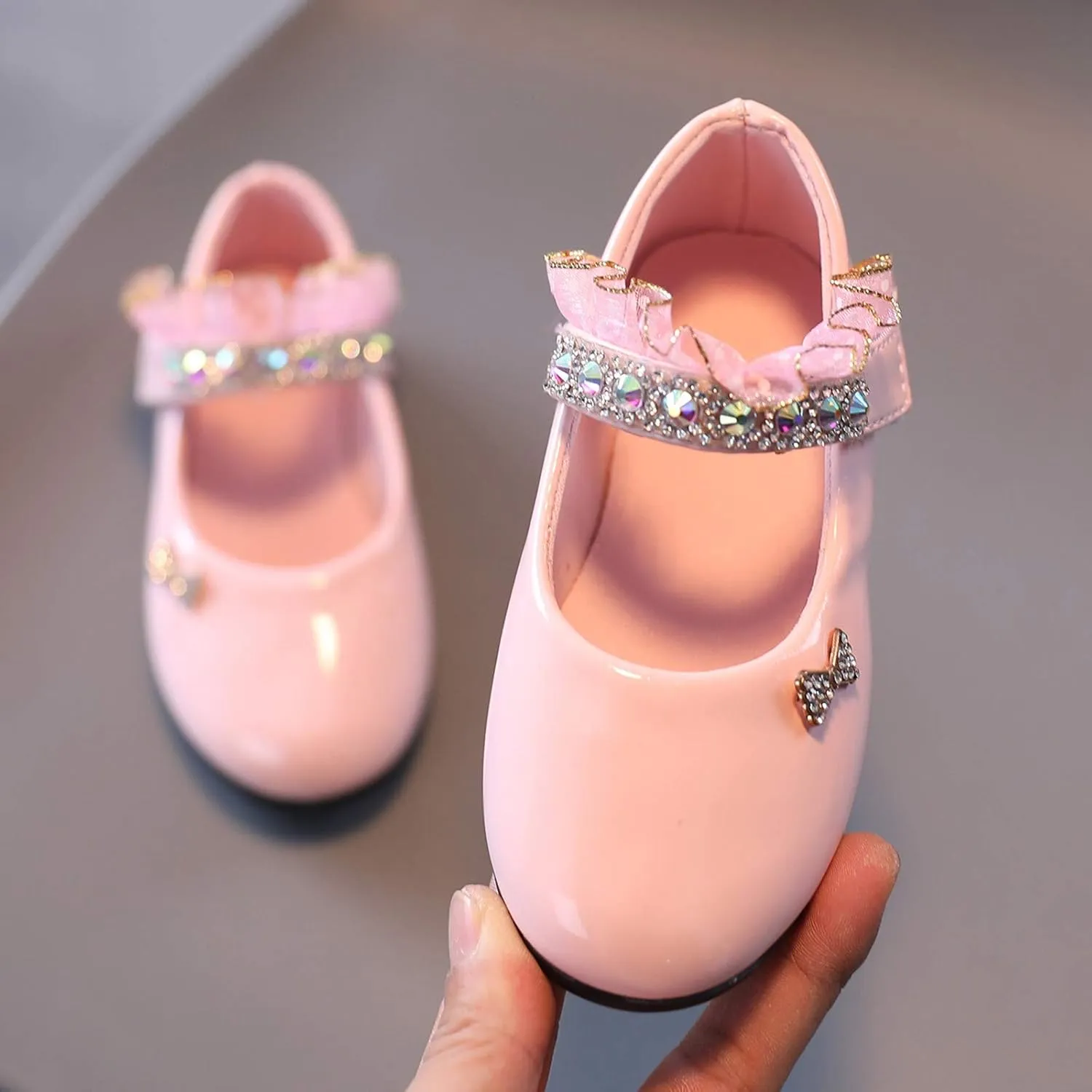 Toddler Girls Solid Shoes Crystal Baby Kids Princess Casual Fashion Solid Color Shoes for Summer