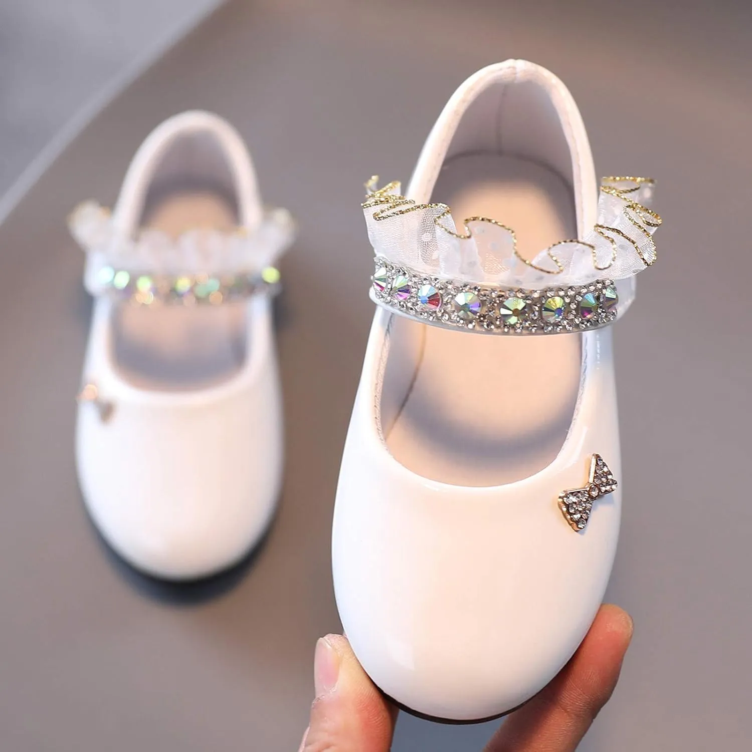 Toddler Girls Solid Shoes Crystal Baby Kids Princess Casual Fashion Solid Color Shoes for Summer