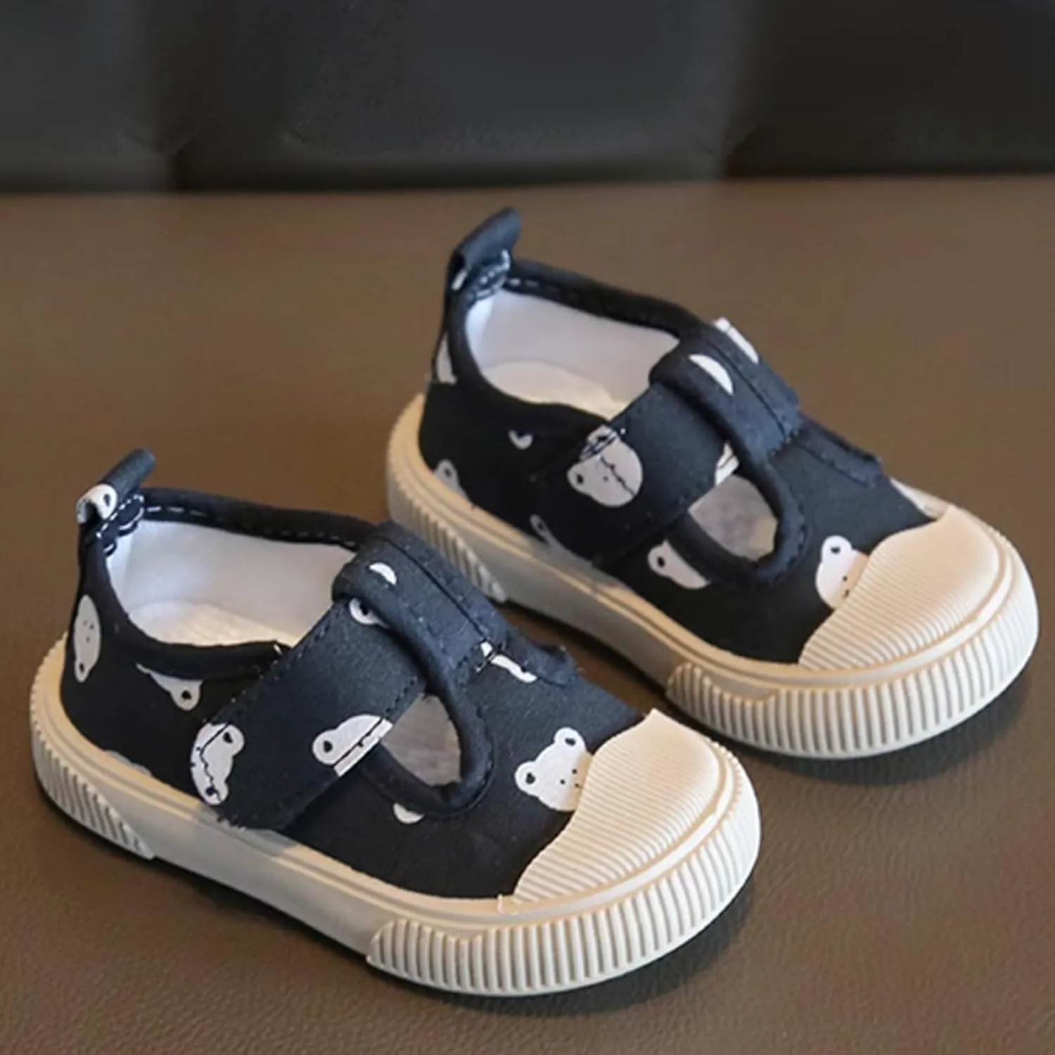 Toddler Girls T-Strap Canvas Sneakers for Little-Kids Classic Lightweight Comfortable Non-Slip Flat Casual Shoes