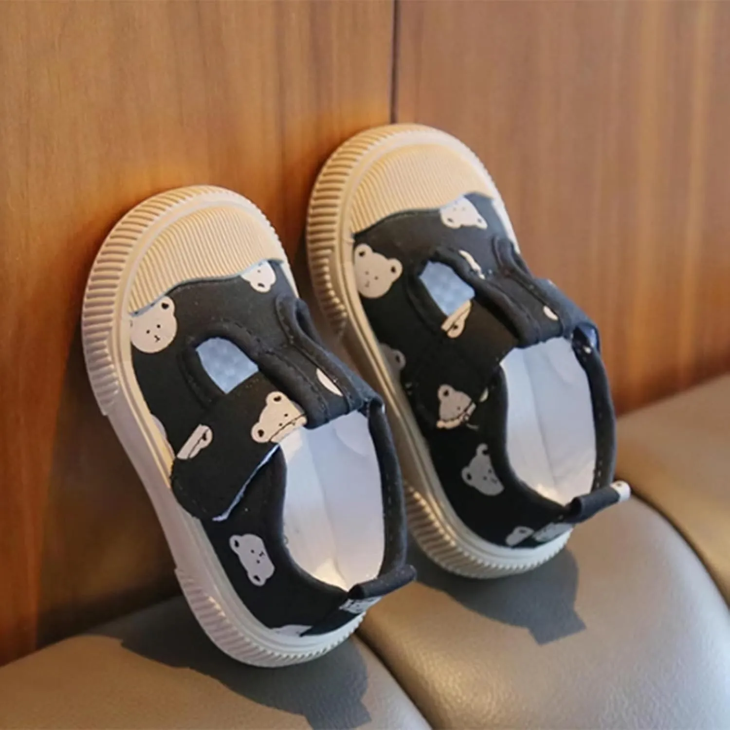 Toddler Girls T-Strap Canvas Sneakers for Little-Kids Classic Lightweight Comfortable Non-Slip Flat Casual Shoes