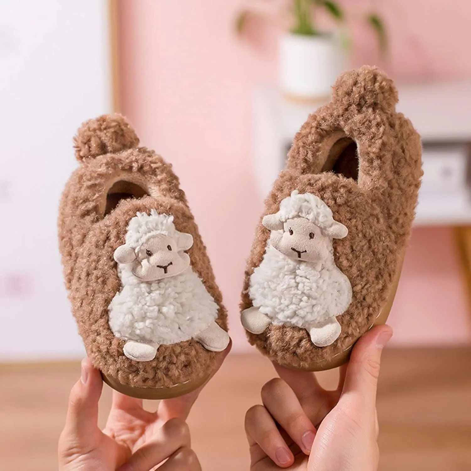 Toddler House Shoes Boys Fuzzy Slip On Slippers Soft Sole Flat Bottom Slipper Baby Non Slip Bedroom Slippers