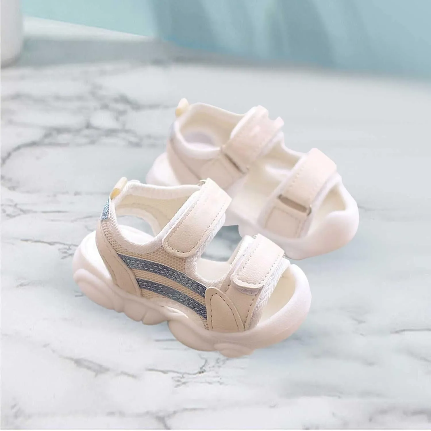 Toddler Infant Open Toe Summer Sandals Breathable Soft Sole Anti Slip Outdoor Beach Shoes for Boys Girls Unisex