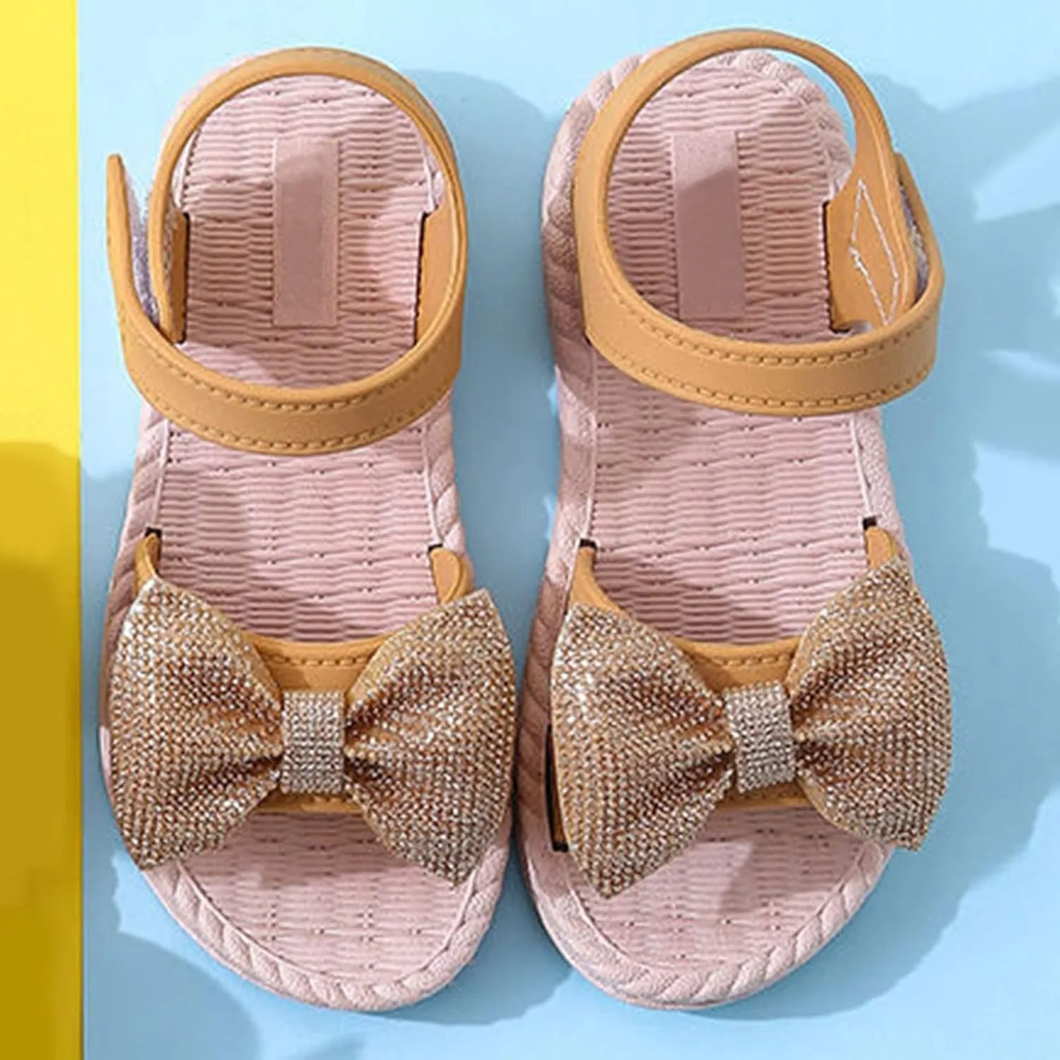 Toddler Kids Infant Girls Soild Bowknot Princress Shoes Soft Sole Non Slip Prewalker Beach Shoes 2 to 6 Years