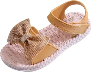 Toddler Kids Infant Girls Soild Bowknot Princress Shoes Soft Sole Non Slip Prewalker Beach Shoes 2 to 6 Years
