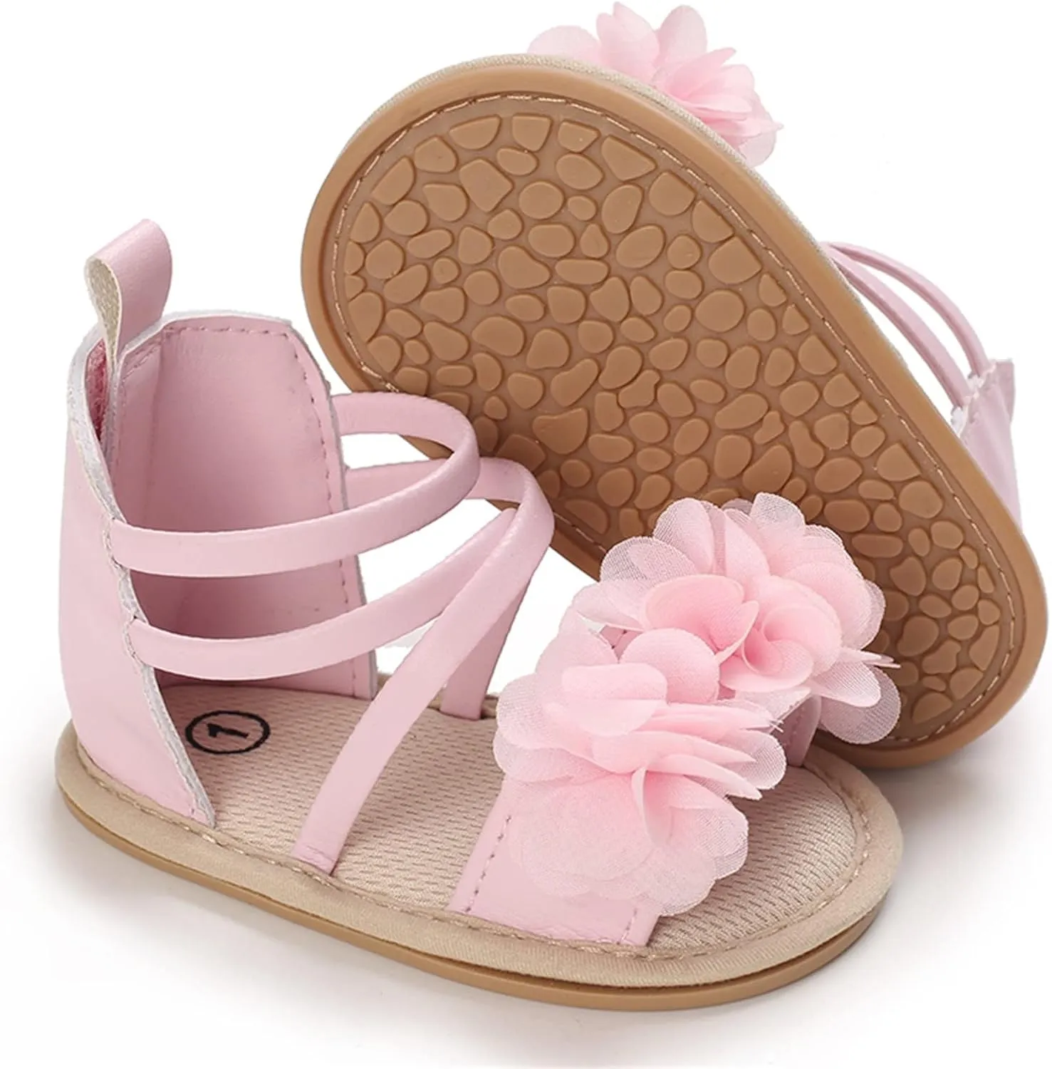 Toddler Kids Infant Girls Soild Colour Princress Shoes Sandals Soft Sole The Floor Barefoot Non Slip (Pink, 12 Months)