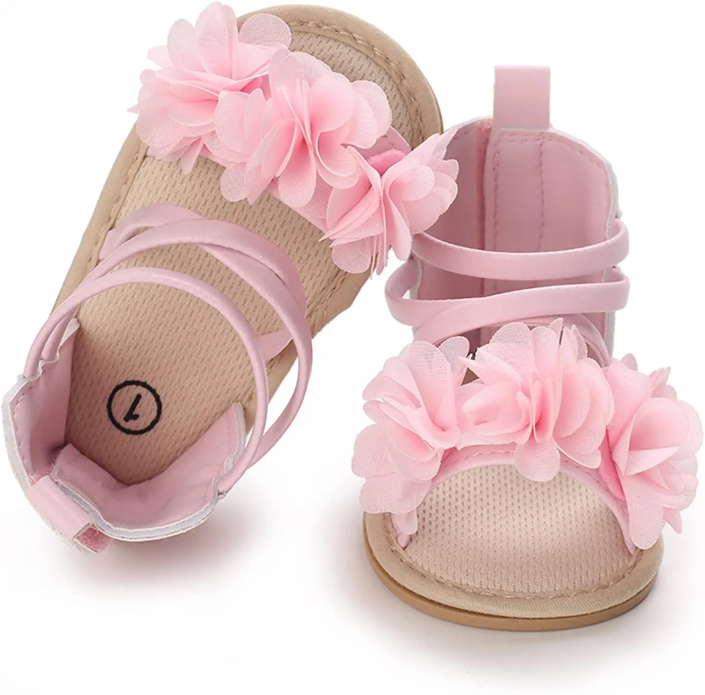 Toddler Kids Infant Girls Soild Colour Princress Shoes Sandals Soft Sole The Floor Barefoot Non Slip (Pink, 12 Months)