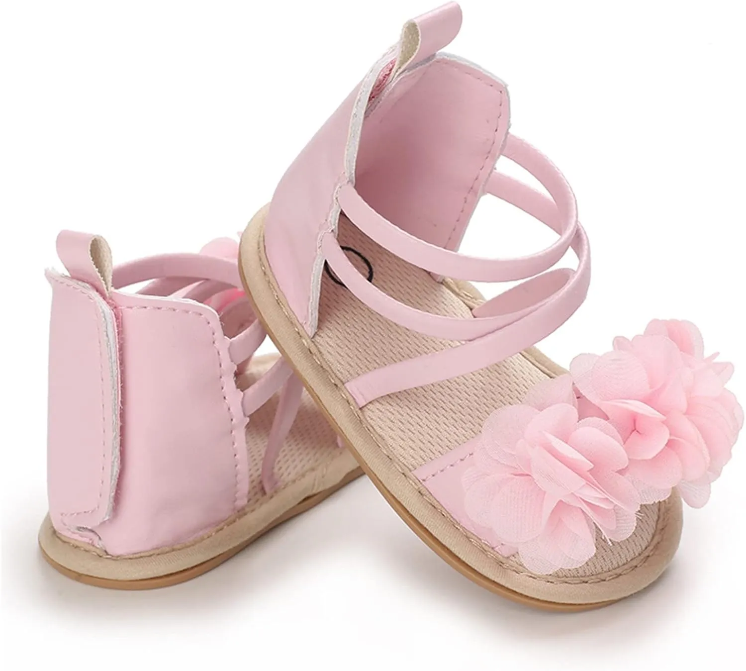 Toddler Kids Infant Girls Soild Colour Princress Shoes Sandals Soft Sole The Floor Barefoot Non Slip (Pink, 12 Months)