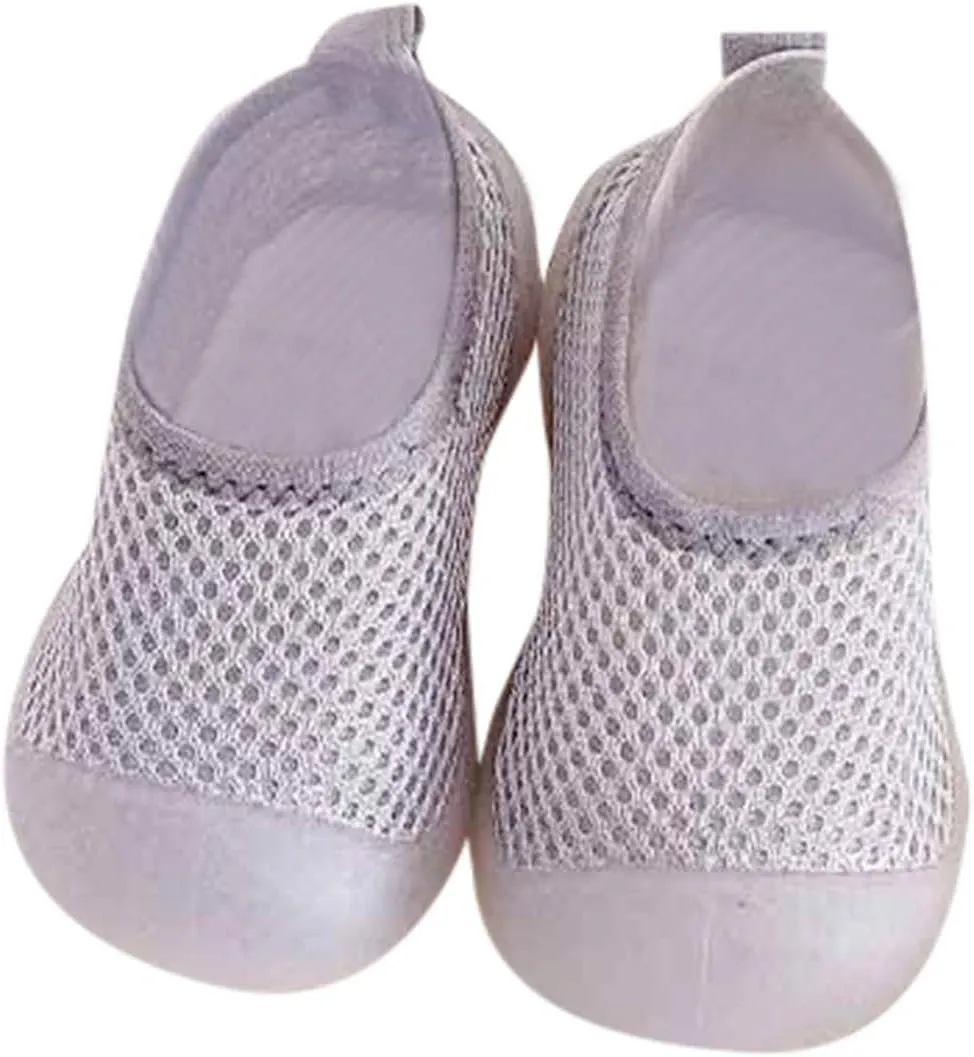Toddler Kids Infant Newborn Baby Boys Girls Summer Shoes Solid Soft Soles First Walkers Antislip (Grey, 12-18 Months)