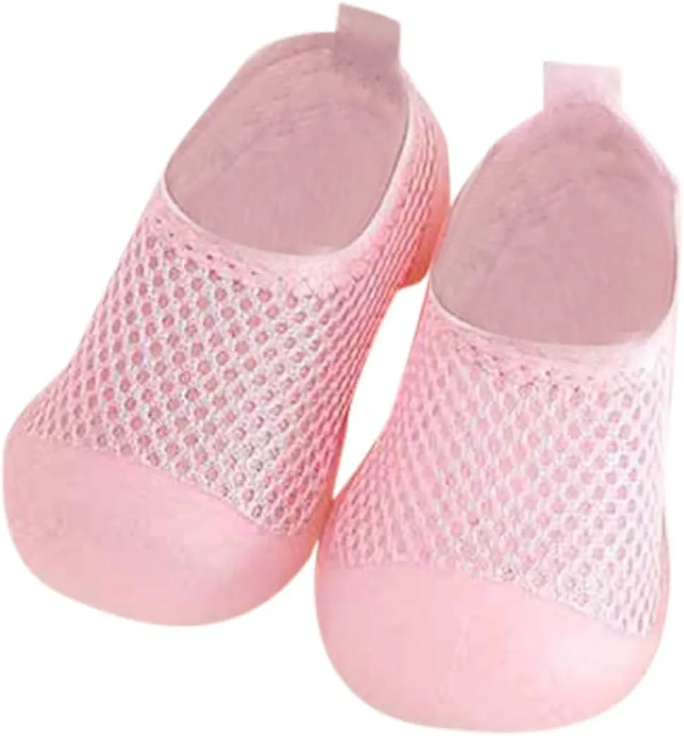Toddler Kids Infant Newborn Baby Boys Girls Summer Shoes Solid Soft Soles First Walkers Antislip (Pink, 18-24 Months)