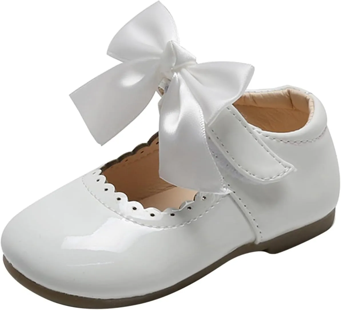 Toddler Little Girls Bowknot Mary Jane Flat Princess Dress Ballet Shoes Non-Slip Soft Sole School Pary Shoes