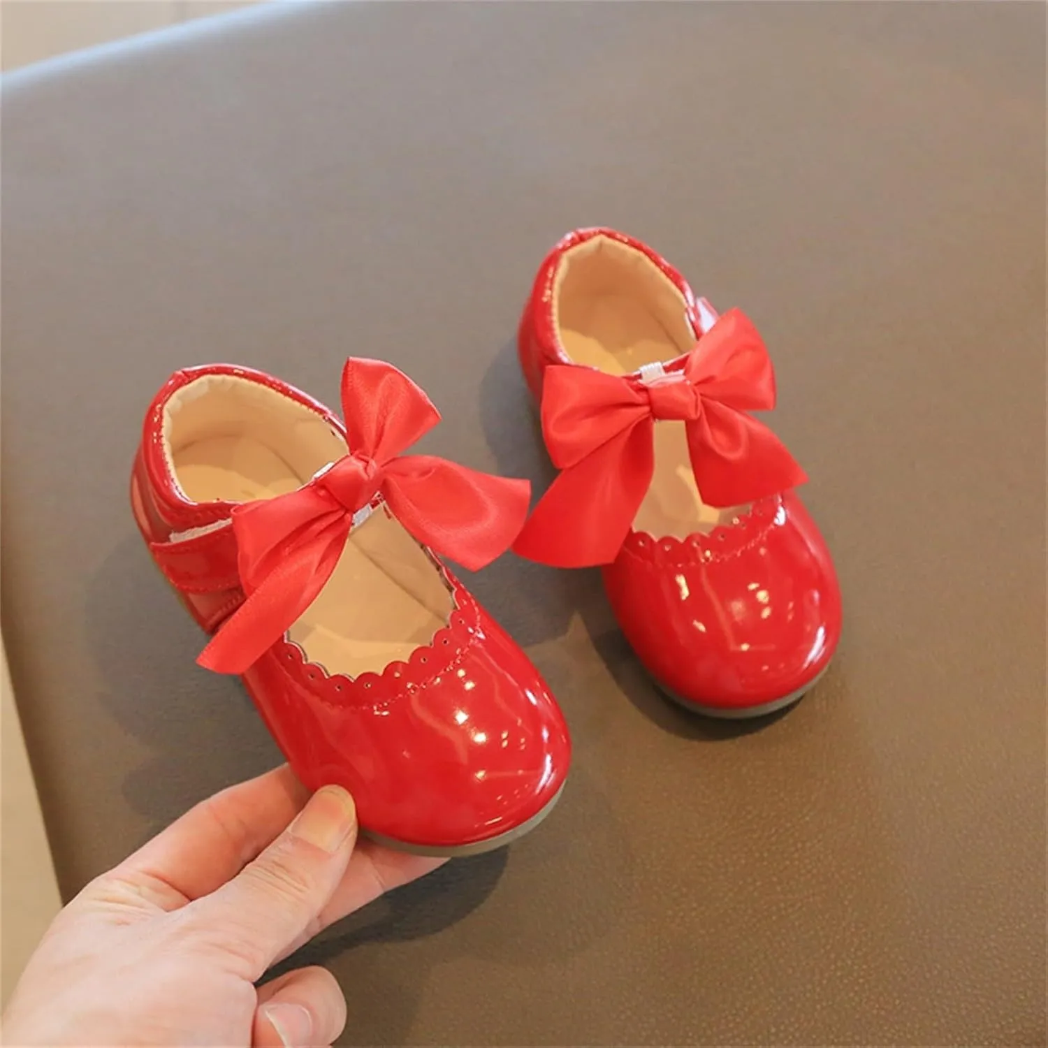 Toddler Little Girls Bowknot Mary Jane Flat Princess Dress Ballet Shoes Non-Slip Soft Sole School Pary Shoes