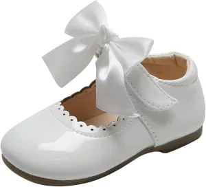 Toddler Little Girls Bowknot Mary Jane Flat Princess Dress Ballet Shoes Non-Slip Soft Sole School Pary Shoes
