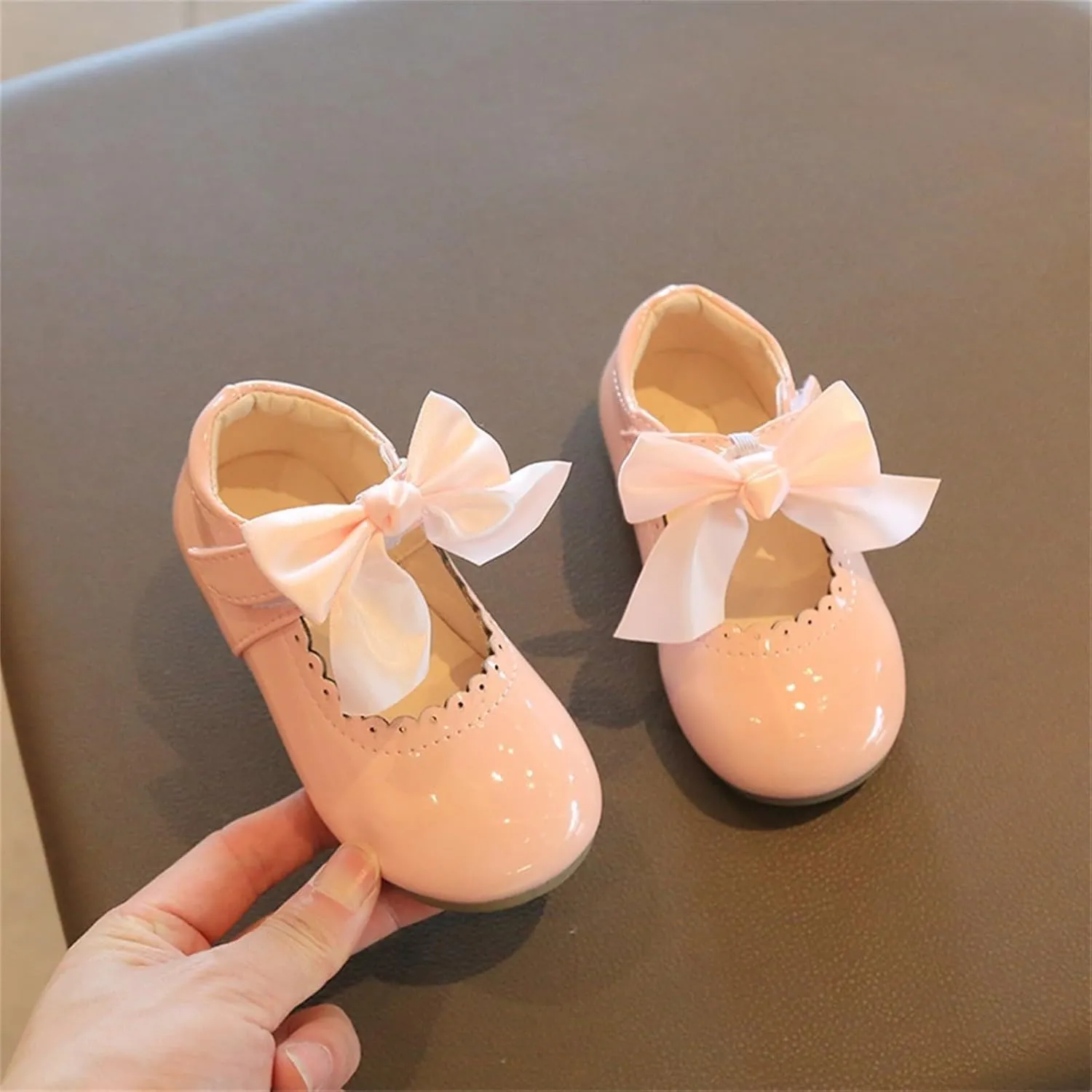 Toddler Little Girls Bowknot Mary Jane Flat Princess Dress Ballet Shoes Non-Slip Soft Sole School Pary Shoes